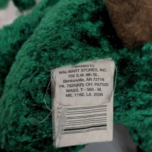 Walmart Brown Christmas Reindeer Green Suit Hat Plush Stuffed Animal 7.5" - Picture 6 of 7